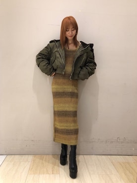 「SPIRALGIRL（スパイラルガール）のアイテム（その他アウター）」を使った、risaさん（レディース・161cm）の秋コーディネート