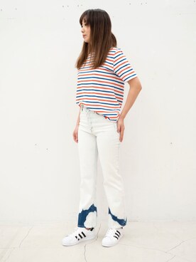 「styles（スタイルス）のアイテム（トップス）」を使った、中谷 里香さん（レディース・163cm）の夏コーディネート