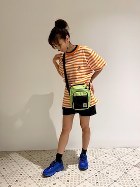 「styles（スタイルス）のアイテム（バッグ）」を使った、中谷 里香さん（レディース・163cm）の夏コーディネート