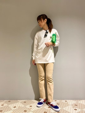 「styles（スタイルス）のアイテム（トップス）」を使った、中谷 里香さん（レディース・163cm）の夏コーディネート