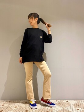 「styles（スタイルス）のアイテム（トップス）」を使った、中谷 里香さん（レディース・163cm）の夏コーディネート