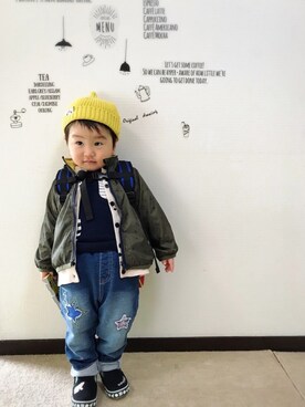 「節分」｜「アイテム（ブルゾン）」を使った、ぜんちゃんさん（キッズ・85cm）の冬コーディネート
