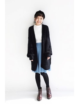 「アイテム（スカート）」を使った、maruさん（レディース・151cm・30代）の冬コーディネート