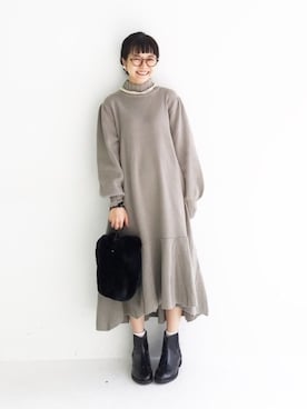 「アイテム（ピアス（両耳用））」を使った、maruさん（レディース・151cm・30代）の秋コーディネート