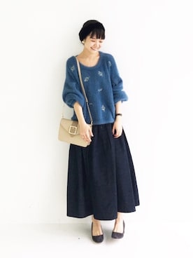 「アイテム（ピアス（両耳用））」を使った、maruさん（レディース・151cm・30代）の秋コーディネート