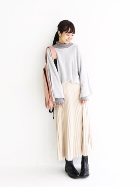 「haco!（ハコ）のアイテム（ブーツ）」を使った、maruさん（レディース・151cm）の冬コーディネート