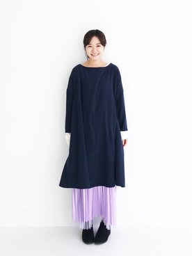 maruさんの「どんな日も華やか気分にしてくれる　二枚仕立てのチュールプリーツスカート」を使ったコーディネート