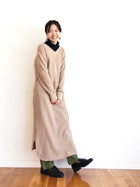 「haco!（ハコ）のアイテム（ワンピース/ドレス）」を使った、maruさん（レディース・151cm）の冬コーディネート