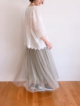 「アイテム（スカート）」を使った、maruさん（レディース・151cm・30代）の春コーディネート