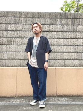 「アパレルスタッフ」｜「アイテム（ジャケット/アウター）」を使った、HIROさん（メンズ・170cm）の春コーディネート