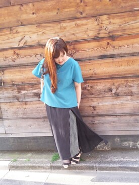 「eur3（エウルキューブ）のアイテム」を使った、よもぎもちまる（はるな）さん（レディース・163cm）の春コーディネート