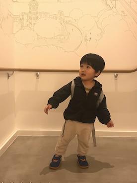 「90cm」｜「アイテム（ナイロンジャケット）」を使った、ぼんたろうさん（キッズ・90cm）の春コーディネート