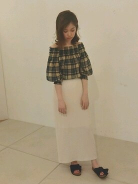 「natural couture（ナチュラルクチュール）のリボンコンフォートサンダル（その他シューズ）」を使った、おそのさん（レディース・167cm）の春コーディネート