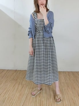 「natural couture（ナチュラルクチュール）のリボンコンフォートサンダル（その他シューズ）」を使った、おそのさん（レディース・167cm）の夏コーディネート