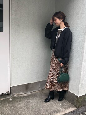 「秋のブラウンスタイル」｜「アイテム（ブルゾン）」を使った、おそのさん（レディース・167cm）の秋コーディネート
