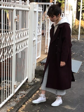 「アイラブCONVERSE」｜「アイテム（その他アウター）」を使った、おそのさん（レディース・167cm）の冬コーディネート