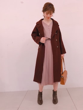 「二次会」｜「アイテム（その他アウター）」を使った、おそのさん（レディース・167cm）の冬コーディネート