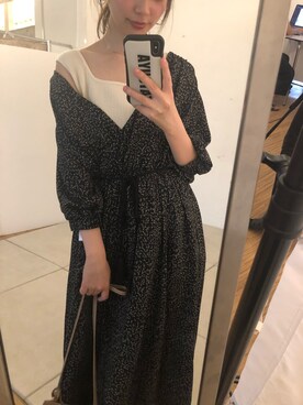 「natural couture（ナチュラルクチュール）のタッセルベルト付きカシュクールワンピース（ワンピース）」を使った、おそのさん（レディース・167cm）の夏コーディネート