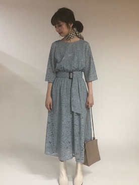 前後2way太ベルトワンピースを使った人気ファッションコーディネート Wear