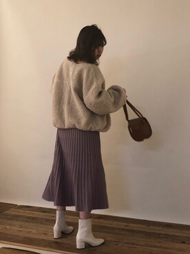 「配色」｜「アイテム（ブルゾン）」を使った、おそのさん（レディース・167cm）の秋コーディネート