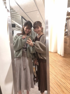 「双子コーデ」｜「アイテム（ブルゾン）」を使った、おそのさん（レディース・167cm）の秋コーディネート