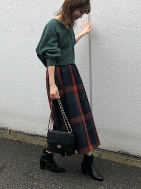 「オレンジスカート」｜おそのさん（レディース・167cm）の秋コーディネート