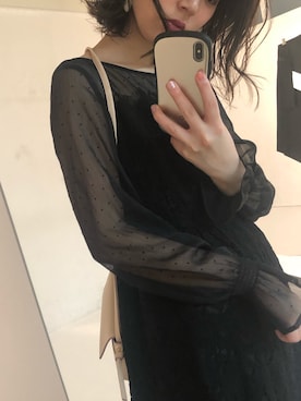 「アップヘア」｜「アイテム（ワンピース/ドレス）」を使った、おそのさん（レディース・167cm）の春コーディネート