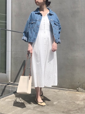 「コットンレース」｜「アイテム（ジャケット/アウター）」を使った、おそのさん（レディース・167cm）の春コーディネート