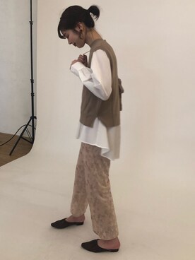 「ジャガード」｜「アイテム（アンサンブル）」を使った、おそのさん（レディース・167cm）の秋コーディネート