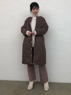 「モカ」｜「アイテム（その他アウター）」を使った、おそのさん（レディース・167cm）の秋コーディネート