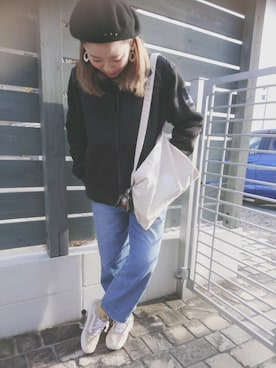 「northface」｜「アイテム（ハンチング/ベレー帽）」を使った、ari-54kさん（レディース・154cm）の冬コーディネート