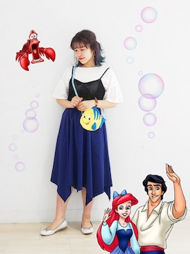 「アリエル」｜momiさん（レディース・154cm）の夏コーディネート