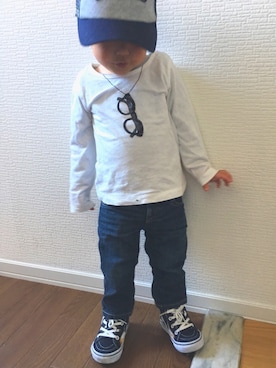 「LE JUN（ルジュン）のアイテム（トップス）」を使った、HARUpyさん（キッズ・80cm）の春コーディネート