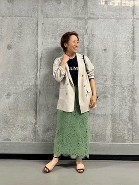「お呼ばれ」｜「アイテム（スカート）」を使った、meさん（レディース・152cm）の春コーディネート