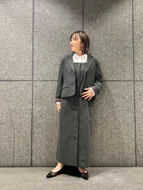 23区 ジャンパースカート 44 ヘリンボーン ウール混 グレー 上品 23区 ジャンパースカート 44 ヘリンボーン ウール混 グレー 上品