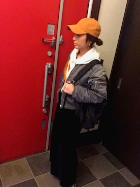 「URBAN RESEARCH（アーバンリサーチ）のアイテム（MA-1）」を使った、ゆんはるさん（レディース・154cm）の冬コーディネート