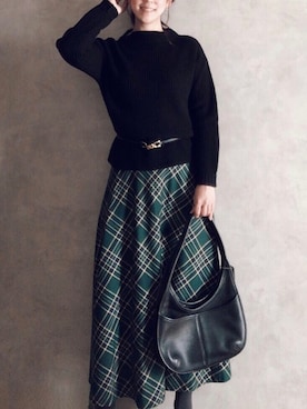 「COACH（コーチ）のアイテム（バッグ）」を使った、Atsukoさん（レディース・155cm）の冬コーディネート