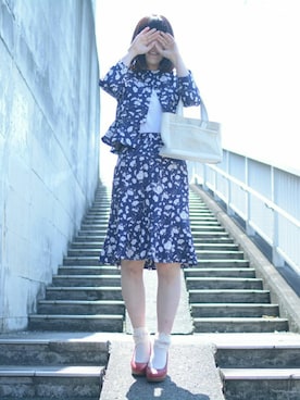 「ぺプラムトップス」｜「アイテム（セットアップ）」を使った、(jeudi)さん（レディース・164cm）の春コーディネート