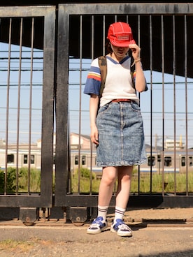 「メッシュTシャツ」｜「アイテム（その他）」を使った、(jeudi)さん（レディース・164cm）の夏コーディネート
