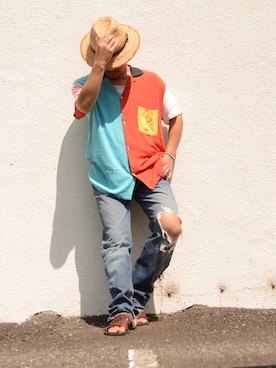 「Levis」｜「アイテム（その他）」を使った、(jeudi)さん（メンズ・170cm）の夏コーディネート