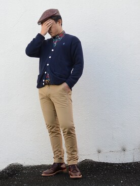 「Ralph Lauren」｜「アイテム（ハンチング/ベレー帽）」を使った、(jeudi)さん（メンズ・170cm）の秋コーディネート
