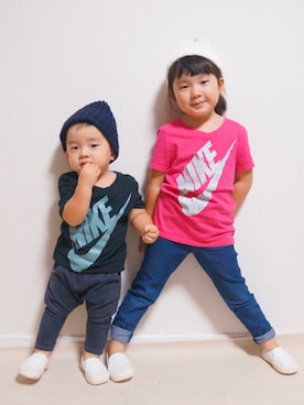 「nikeコーデ」｜「アイテム（スリッポン）」を使った、mqk1ansn  さん（キッズ・100cm）の秋コーディネート