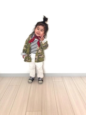 「ボーター」｜「アイテム（その他）」を使った、Ruu...さん（キッズ・80cm）の春コーディネート