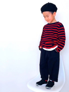 「黒パンツ」｜Ruu...さん（キッズ・80cm）の春コーディネート