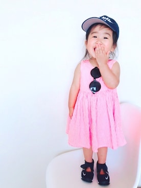 「OLD NAVY（オールドネイビー）のアイテム（帽子）」を使った、Ruu...さん（キッズ・80cm）の春コーディネート