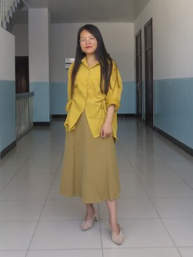 「UNIQUE（ユニーク）のアイテム」を使った、宛星小姐さん（レディース・155cm）の秋コーディネート