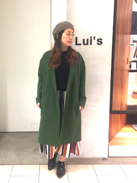 「Lui's（ルイス）のアイテム（ハンチング/ベレー帽）」を使った、Chie Ikeharaさん（レディース・157cm）の冬コーディネート