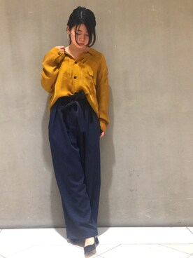 「MAISON EUREKA（メゾンエウレカ）のアイテム（シャツ/ブラウス）」を使った、Chie Ikeharaさん（レディース・157cm）の春コーディネート