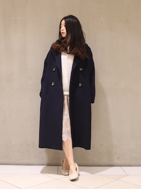 「アンゴラ」｜「アイテム（ジャケット/アウター）」を使った、Chie Ikeharaさん（レディース・157cm）の冬コーディネート