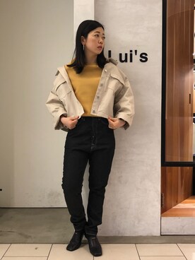 「Lui's（ルイス）のアイテム（その他アウター）」を使った、Chie Ikeharaさん（レディース・157cm）の春コーディネート